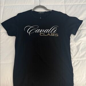 Cavalli Class Black and Gold Short Sleeve Tee